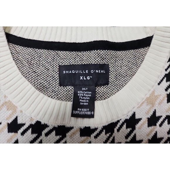 Shaquille O'Neal XLG Big & Tall XXL Crew Pullover 2XL Sweater Houndstooth *EUC* - Picture 2 of 16